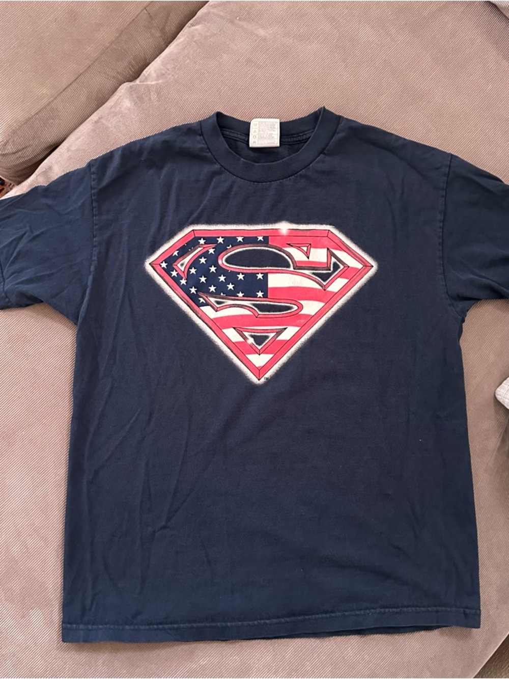 VTG Y2K Warner Bros. DC Comics Superman Short Sleeve T-Shirt Size Large